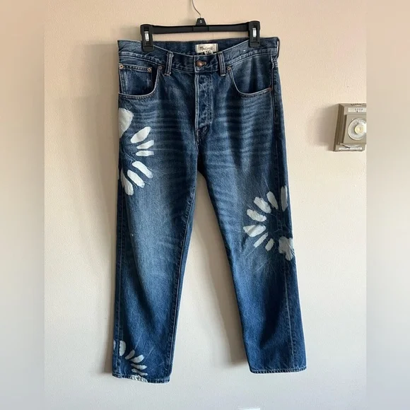Madewell Dean Easy Straight Flower Jeans - Picture 2 of 7